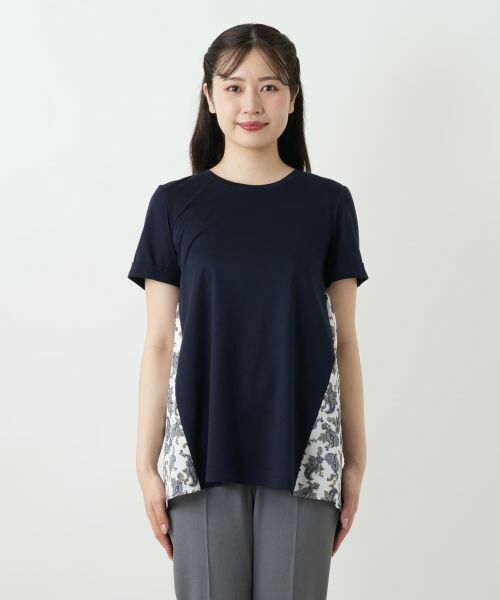 Leilian / レリアン カットソー | ペイズリー柄切替カットソー | 詳細4