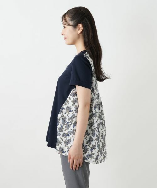 Leilian / レリアン カットソー | ペイズリー柄切替カットソー | 詳細5