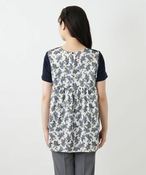 Leilian / レリアン カットソー | ペイズリー柄切替カットソー | 詳細6