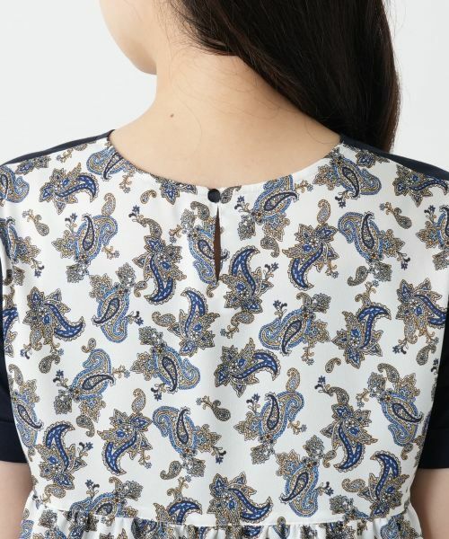 Leilian / レリアン ペイズリー柄切替カットソー ペイズリー柄切替カットソー | Leilian plus house (Women