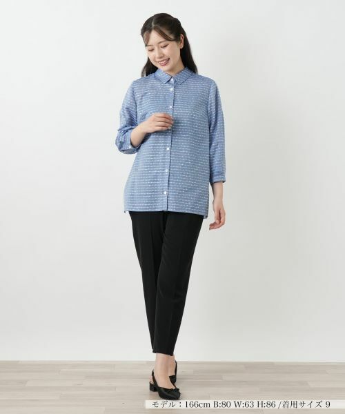 Leilian / レリアン シャツ・ブラウス | 刺繍ボーダーブラウス | 詳細1