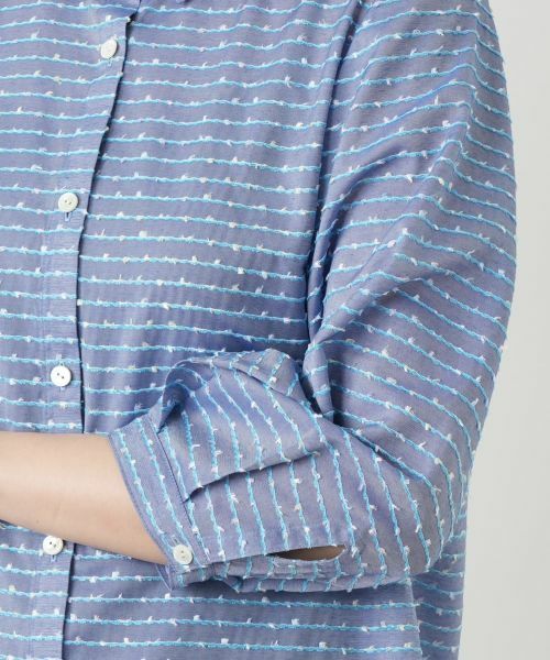 Leilian / レリアン シャツ・ブラウス | 刺繍ボーダーブラウス | 詳細10