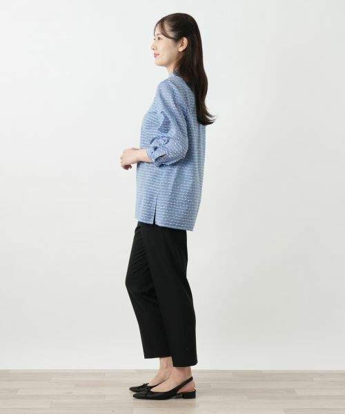 Leilian / レリアン シャツ・ブラウス | 刺繍ボーダーブラウス | 詳細2