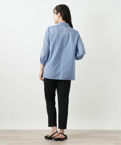 Leilian / レリアン シャツ・ブラウス | 刺繍ボーダーブラウス | 詳細3