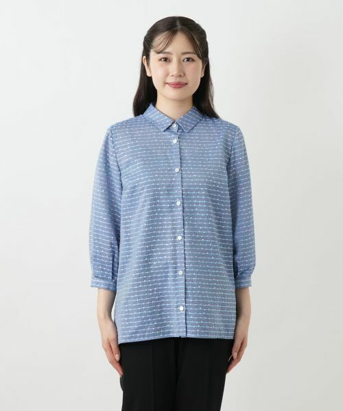 Leilian / レリアン シャツ・ブラウス | 刺繍ボーダーブラウス | 詳細4