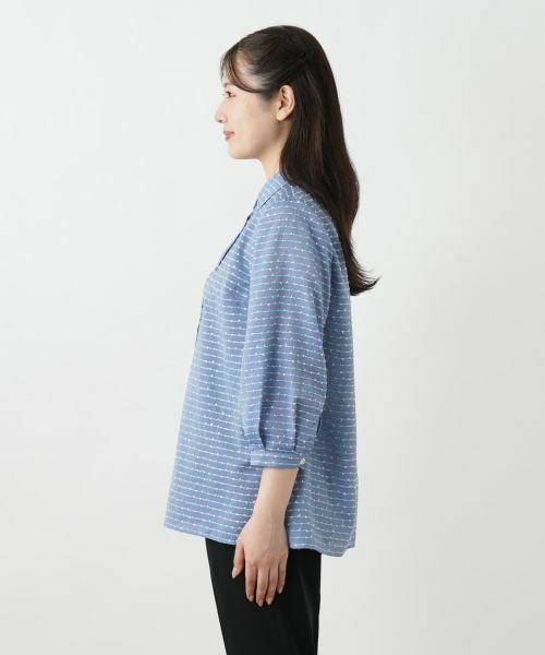 Leilian / レリアン シャツ・ブラウス | 刺繍ボーダーブラウス | 詳細5