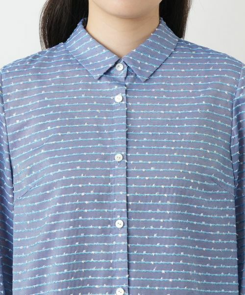 Leilian / レリアン シャツ・ブラウス | 刺繍ボーダーブラウス | 詳細7