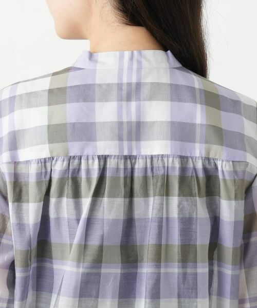 Leilian / レリアン シャツ・ブラウス | チェックバンドカラーブラウス【Leilian WHITE LABEL】 | 詳細11