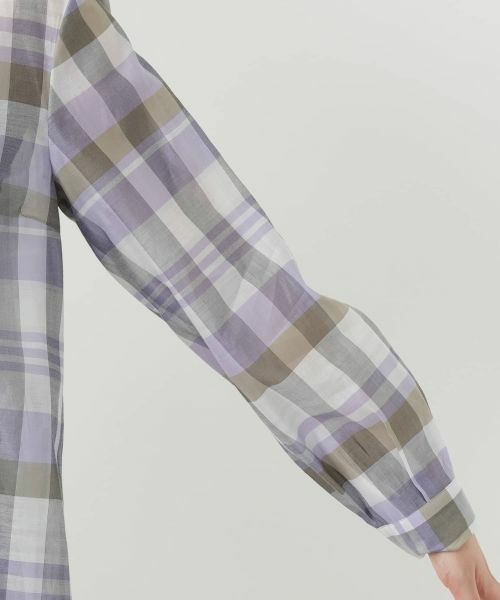 Leilian / レリアン シャツ・ブラウス | チェックバンドカラーブラウス【Leilian WHITE LABEL】 | 詳細12