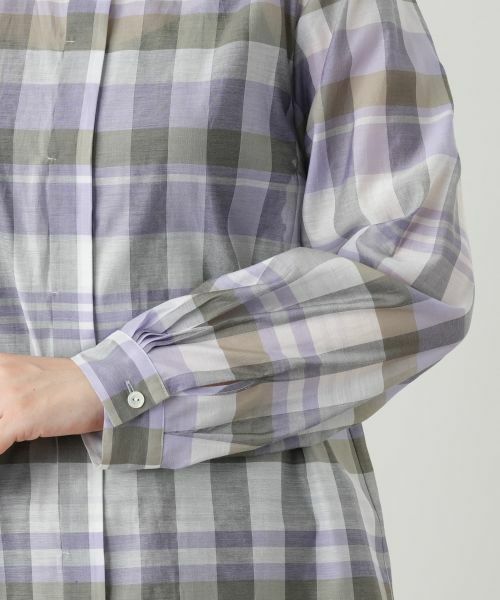 Leilian / レリアン シャツ・ブラウス | チェックバンドカラーブラウス【Leilian WHITE LABEL】 | 詳細13