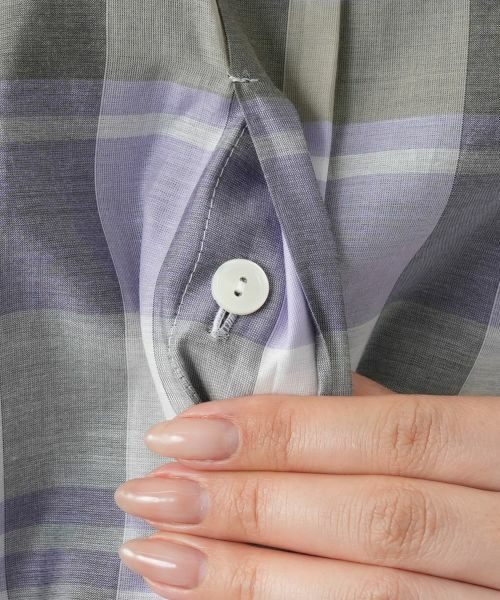 Leilian / レリアン シャツ・ブラウス | チェックバンドカラーブラウス【Leilian WHITE LABEL】 | 詳細14