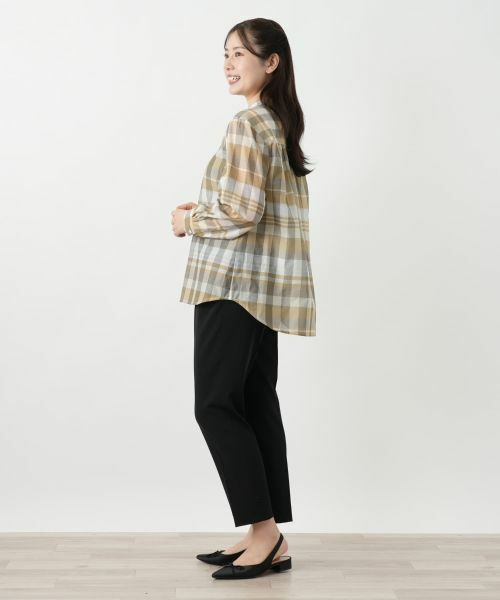 Leilian / レリアン シャツ・ブラウス | チェックバンドカラーブラウス【Leilian WHITE LABEL】 | 詳細2