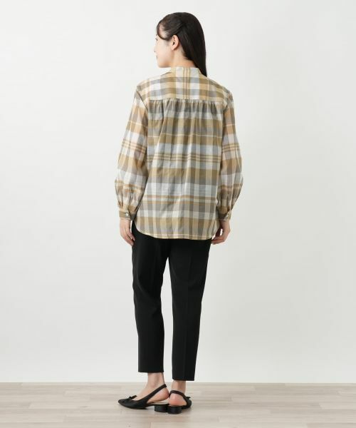 Leilian / レリアン シャツ・ブラウス | チェックバンドカラーブラウス【Leilian WHITE LABEL】 | 詳細3