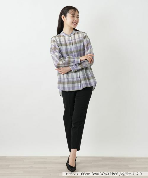 Leilian / レリアン シャツ・ブラウス | チェックバンドカラーブラウス【Leilian WHITE LABEL】 | 詳細4