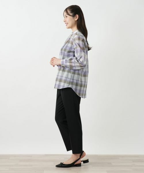 Leilian / レリアン シャツ・ブラウス | チェックバンドカラーブラウス【Leilian WHITE LABEL】 | 詳細5