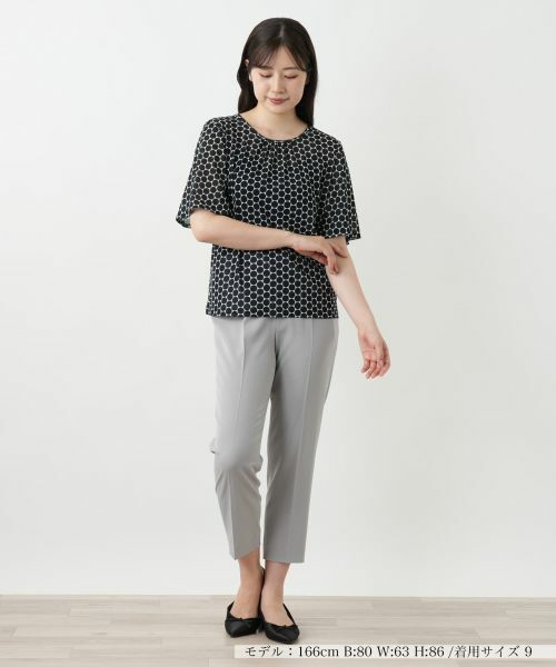 Leilian / レリアン カットソー | ドット柄クルーネックカットソー | 詳細1