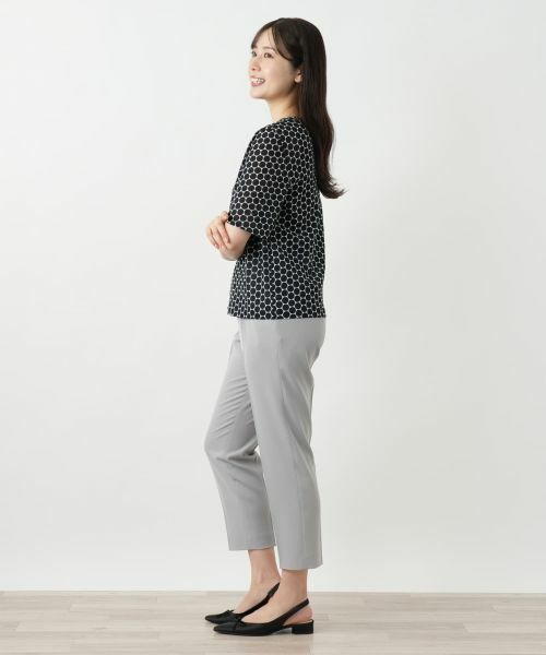 Leilian / レリアン カットソー | ドット柄クルーネックカットソー | 詳細2