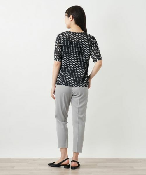 Leilian / レリアン カットソー | ドット柄クルーネックカットソー | 詳細3