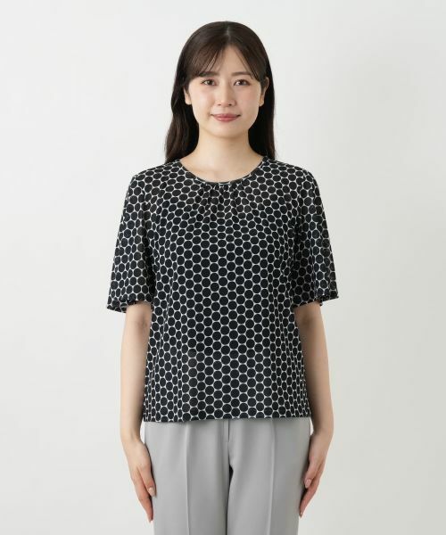 Leilian / レリアン カットソー | ドット柄クルーネックカットソー | 詳細4