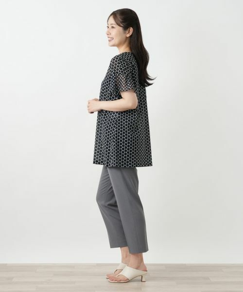 Leilian / レリアン カットソー | ドット切替Vネックカットソー | 詳細2