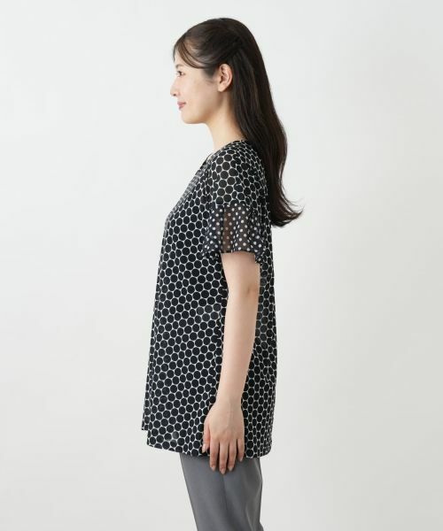 Leilian / レリアン カットソー | ドット切替Vネックカットソー | 詳細5