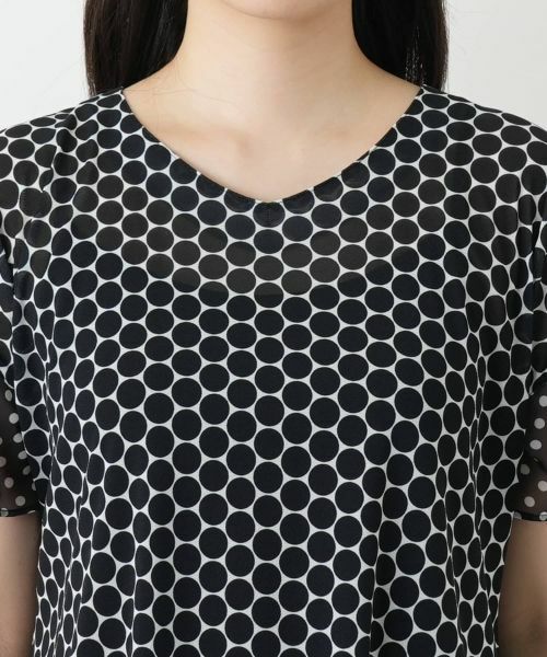 Leilian / レリアン カットソー | ドット切替Vネックカットソー | 詳細7