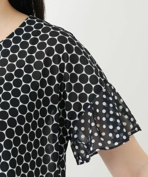 Leilian / レリアン カットソー | ドット切替Vネックカットソー | 詳細9