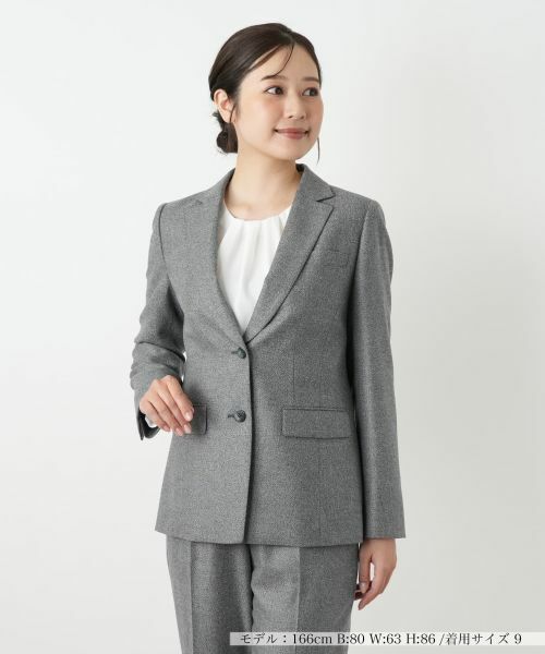 Leilian / レリアン テーラードジャケット | ブレザー【LORO PIANA】(チャコール系)