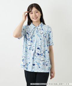 Leilian / レリアン ポロシャツ | プリントプルオーバー