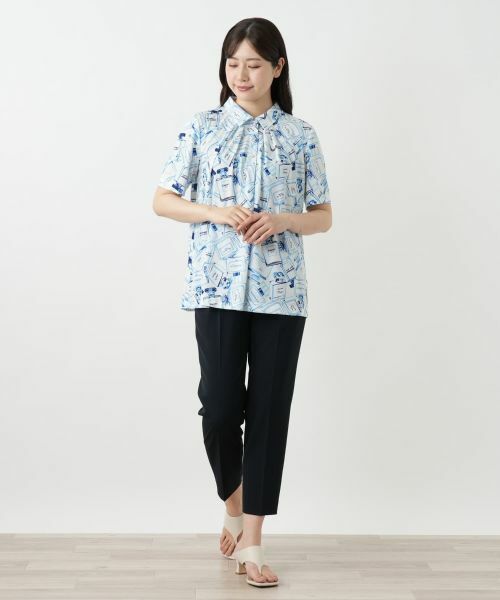 Leilian / レリアン ポロシャツ | プリントプルオーバー | 詳細1