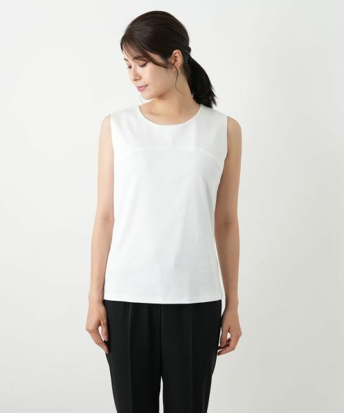 Leilian / レリアン カットソー | 異素材切替タンクトップ | 詳細10
