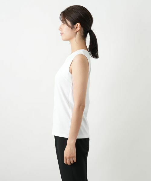 Leilian / レリアン カットソー | 異素材切替タンクトップ | 詳細11