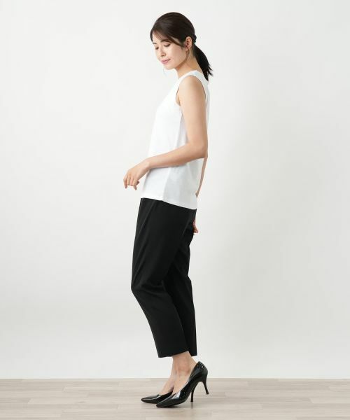 Leilian / レリアン カットソー | 異素材切替タンクトップ | 詳細8
