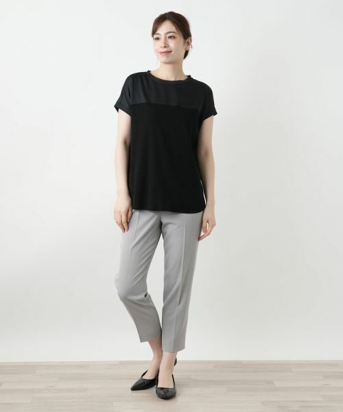 Leilian / レリアン カットソー | 異素材切替カットソー | 詳細1