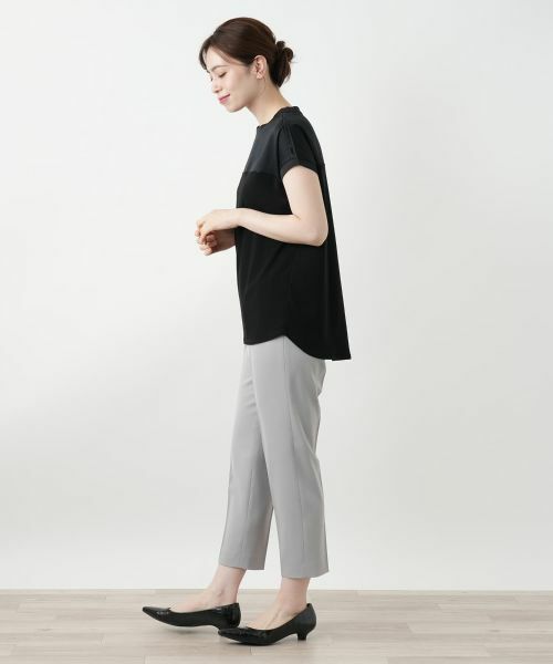 Leilian / レリアン カットソー | 異素材切替カットソー | 詳細2