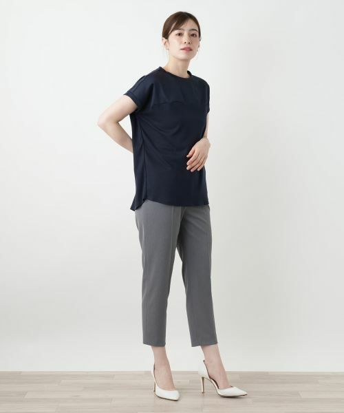 Leilian / レリアン カットソー | 異素材切替カットソー | 詳細4