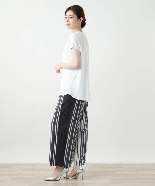 Leilian / レリアン カットソー | 異素材切替カットソー | 詳細8