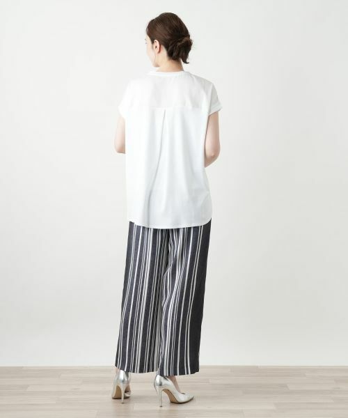 Leilian / レリアン カットソー | 異素材切替カットソー | 詳細9