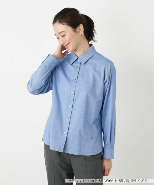 Leilian / レリアン シャツ・ブラウス | レギュラーカラーブラウス(コバルトブルー)