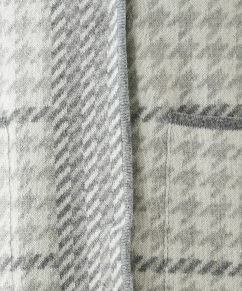 Leilian / レリアン テーラードジャケット | チェックノーカラーニットジャケット | 詳細13