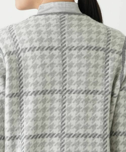 Leilian / レリアン テーラードジャケット | チェックノーカラーニットジャケット | 詳細8