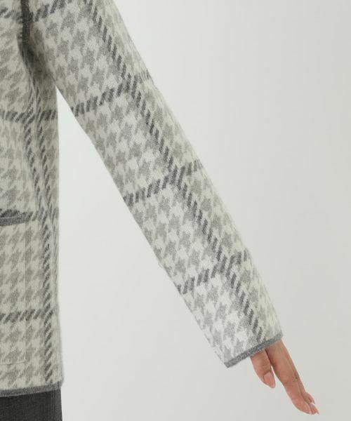 Leilian / レリアン テーラードジャケット | チェックノーカラーニットジャケット | 詳細9