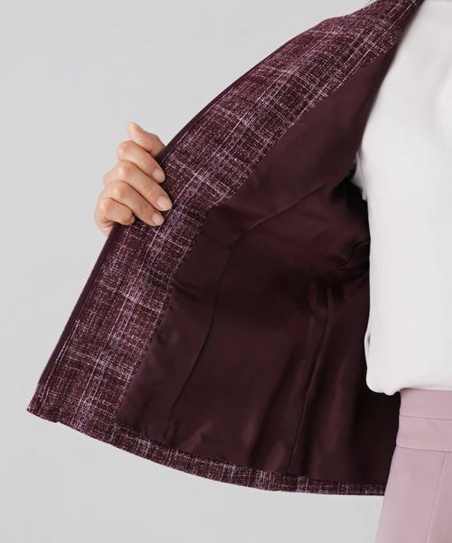 Leilian / レリアン テーラードジャケット | チェック柄ノーカラージャケット | 詳細10