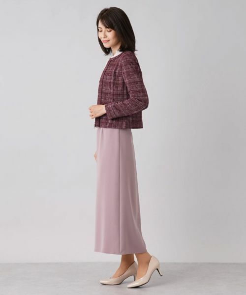 Leilian / レリアン テーラードジャケット | チェック柄ノーカラージャケット | 詳細2