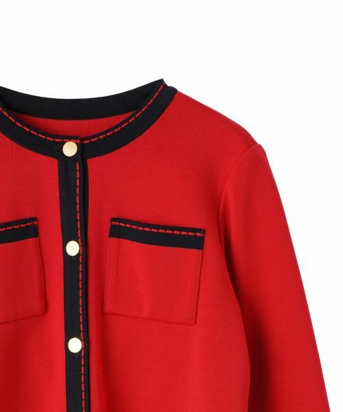 Leilian / レリアン ニット・セーター | 配色トリムクルーネックカーディガン | 詳細2