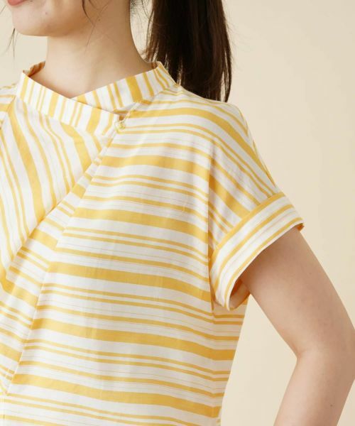 Leilian / レリアン シャツ・ブラウス | 切替ボーダーハイネックブラウス | 詳細10