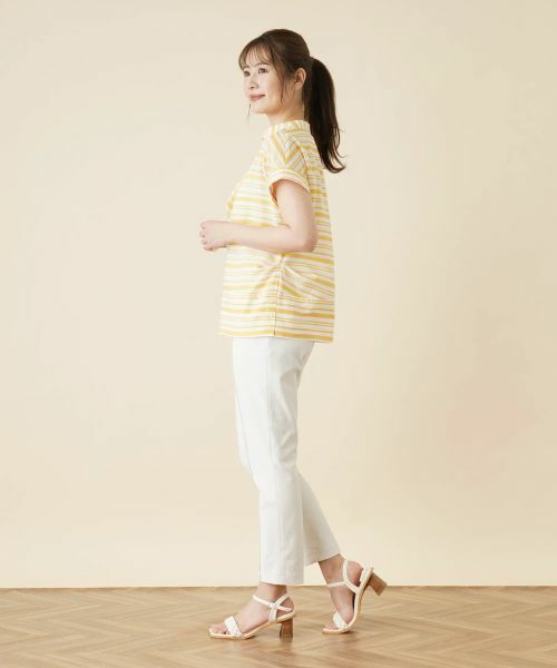 Leilian / レリアン シャツ・ブラウス | 切替ボーダーハイネックブラウス | 詳細2