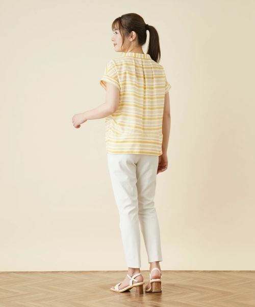 Leilian / レリアン シャツ・ブラウス | 切替ボーダーハイネックブラウス | 詳細3