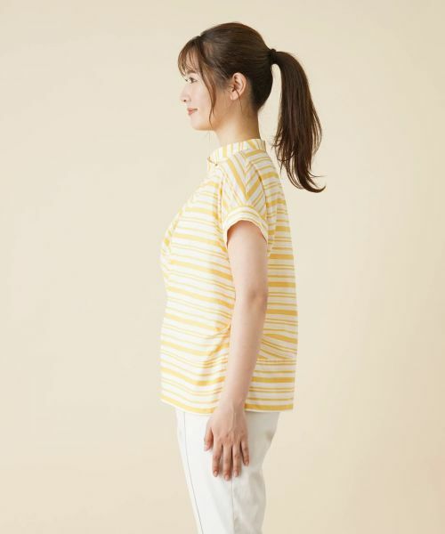 Leilian / レリアン シャツ・ブラウス | 切替ボーダーハイネックブラウス | 詳細5