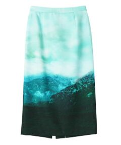 Leilian / レリアン ミニ・ひざ丈スカート | フォトプリントタイトスカート